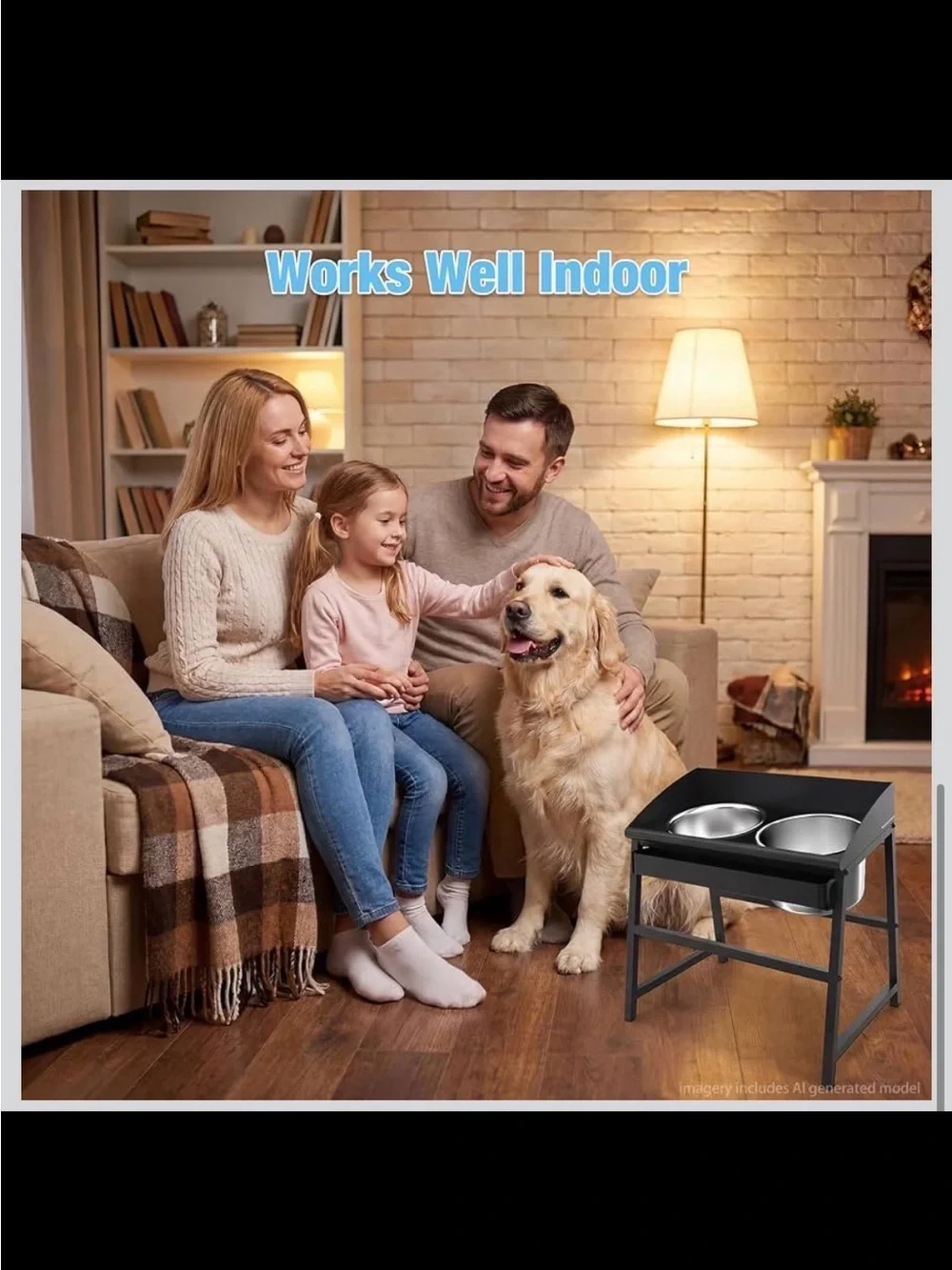15” Elevated Stainless Steel Dog Bowl Set, Spill‑Proof, Heavy‑Duty - New in Box
